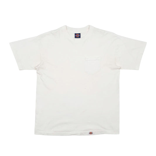 Mens White Dickies Vintage Made In USA Short Sleeve T Shirt
