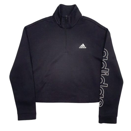Womens Black Adidas Quarter Zip Jumper