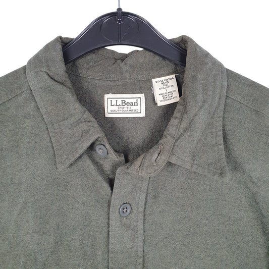 Mens Green L.L.Bean Tall Chamois Overshirt Shacket Long Sleeve Shirt