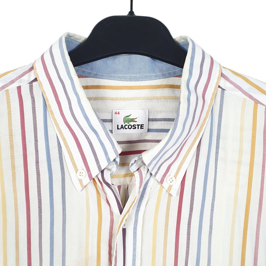 Mens Cream Lacoste Short Sleeve Shirt