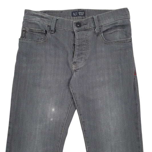 Mens Grey Armani Fading on the front and upper back. Stain on the front right. Casual JeansW28 L32