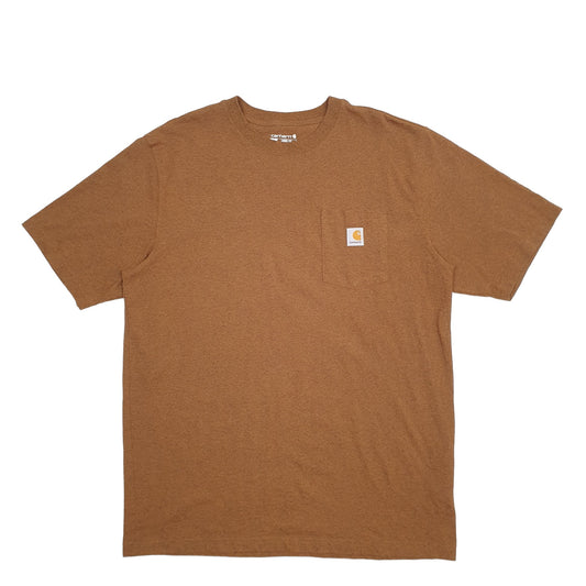 Mens Brown Carhartt Short Sleeve T Shirt