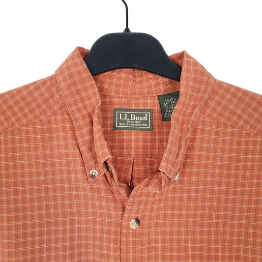 Mens Orange L.L.Bean Tall Long Sleeve Shirt