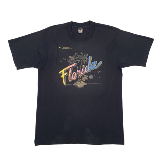 Mens Black Screen Stars Single Stitch Vintage 90s Short Sleeve T Shirt