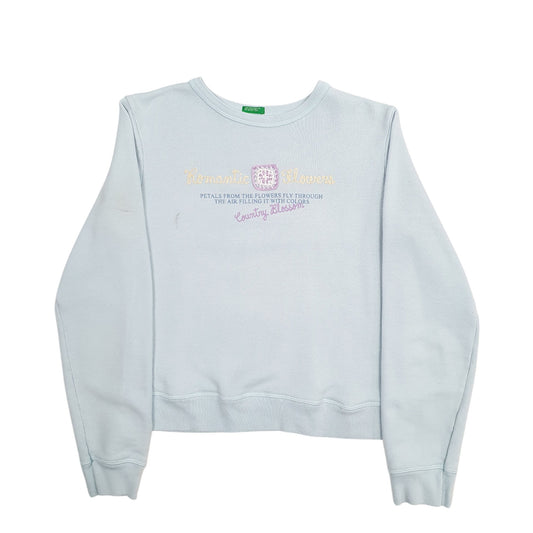 Womens Blue United Colors Of Benetton Romantic Flowers Crewneck Jumper