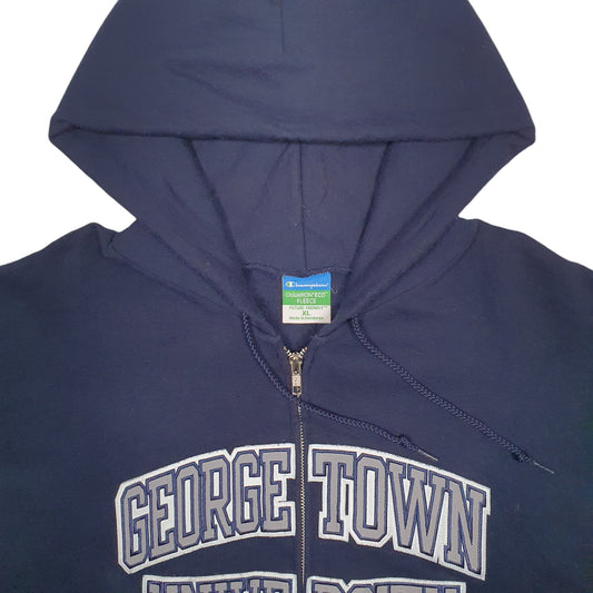 Mens Navy Champion George Town University Spellout Full Zip Jumper