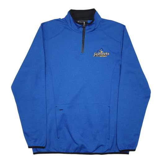 Mens Blue Holloway Jay Hawks Soft Ball Quarter Zip Jumper