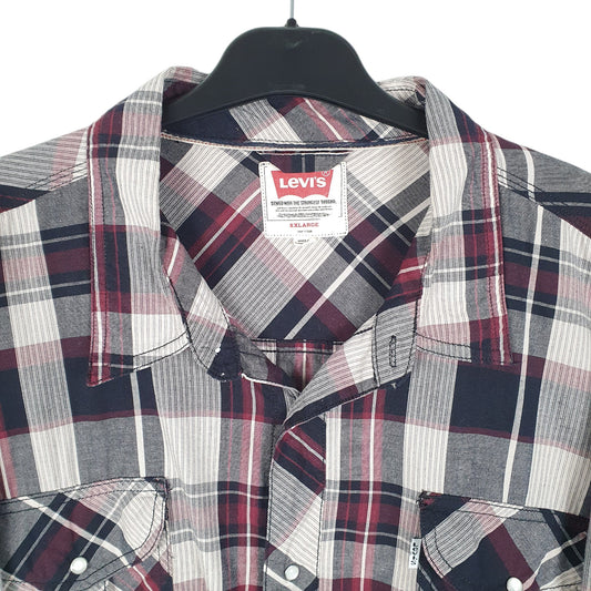 Mens Black Levis Western Cowboy Pearl Snap Long Sleeve Shirt