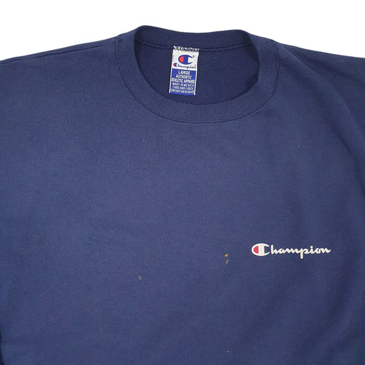 Mens Navy Champion Vintage 90s Crewneck Jumper