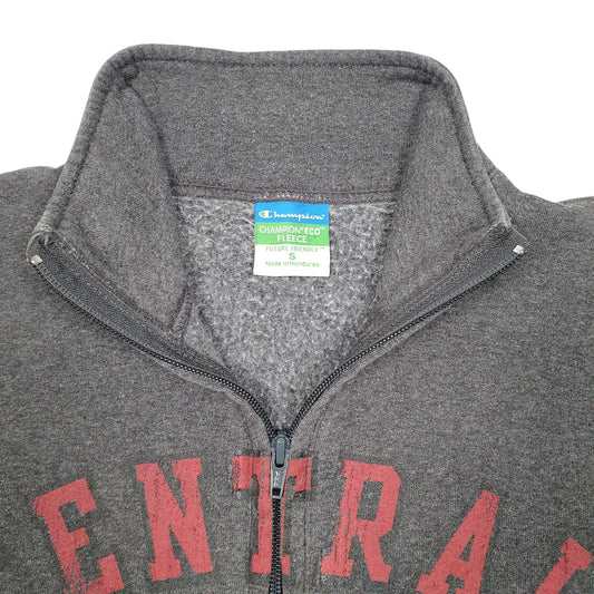 Mens Grey Champion Central Washington College USA Spellout Quarter Zip Jumper