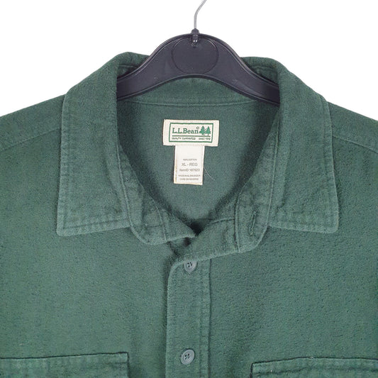 Mens Green L.L.Bean Chamois Overshirt Shacket Long Sleeve Shirt