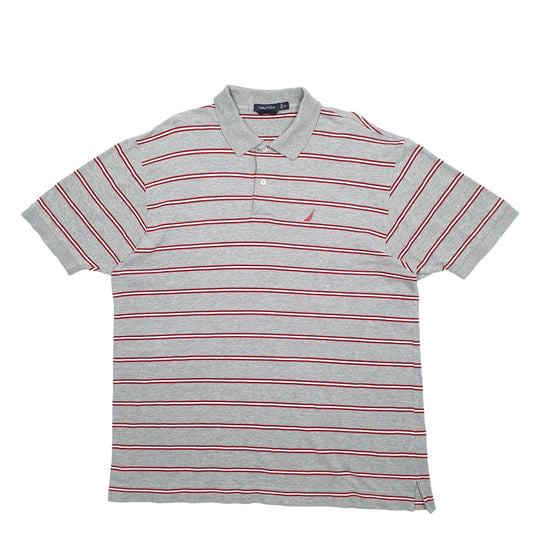 Mens Grey Nautica Short Sleeve Polo Shirt