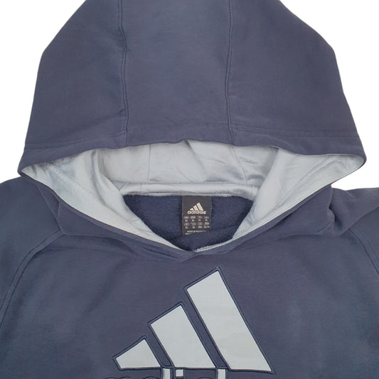 Mens Navy Adidas Spellout Hoodie Jumper