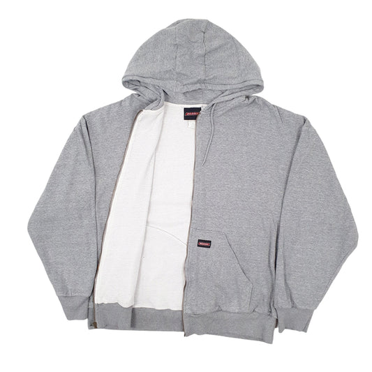 Mens Grey Dickies Hoodie Workwear Full Zip Jumper