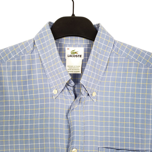 Mens Blue Lacoste Short Sleeve Shirt