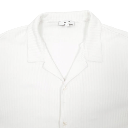 Mens White Reiss Short Sleeve Shirt