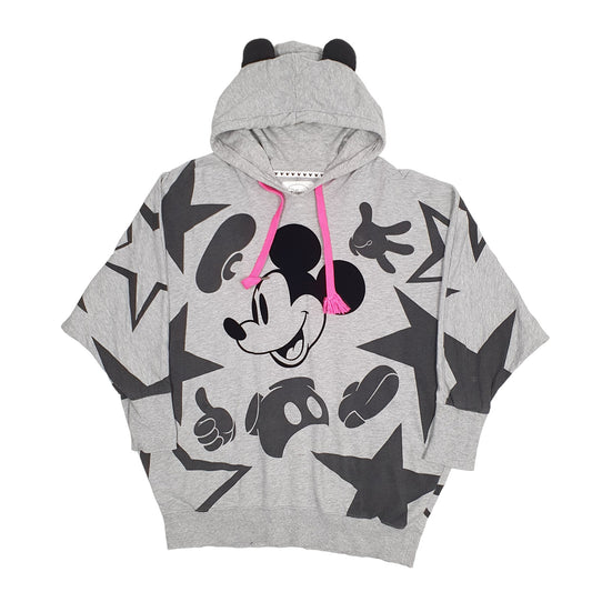 Mens Grey Disney Mickey Mouse Baggy Fit Hoodie Jumper