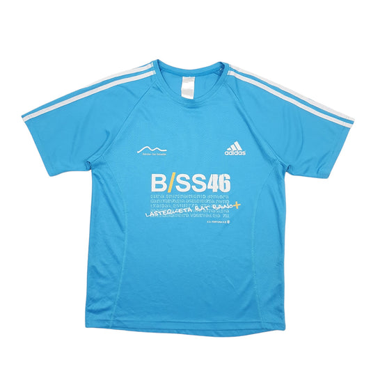 Mens Blue Adidas Short Sleeve T Shirt