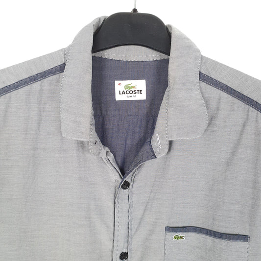 Mens Grey Lacoste Short Sleeve Shirt