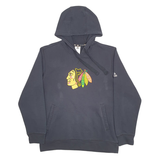 Mens Black Adidas NHL Blackhawks Hockey Hoodie Jumper