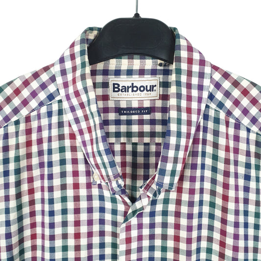 Mens White Barbour Tailored Fit Long Sleeve Shirt