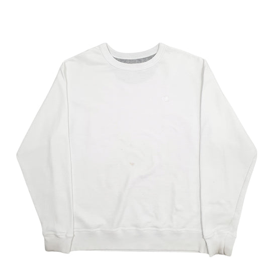Mens White Champion Crewneck Jumper