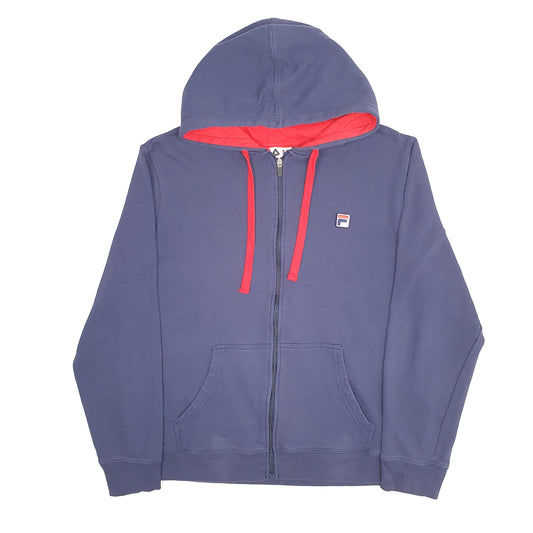 Mens Navy Fila Hoodie Full Zip Jumper