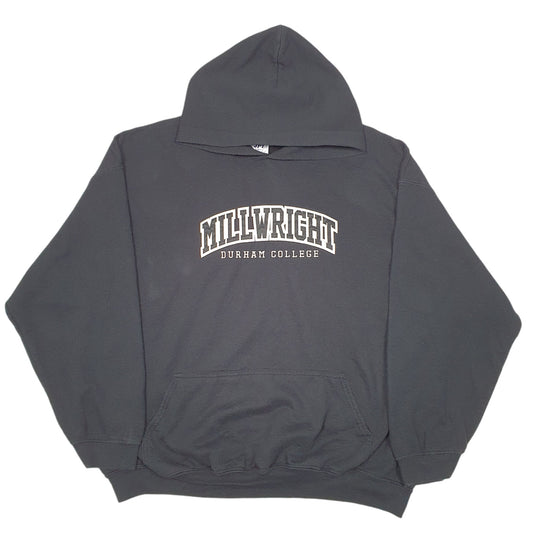 Mens Black JPT Classics Millwright Durham College USA Spellout Hoodie Jumper