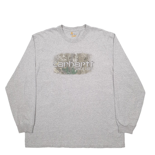 Mens Grey Carhartt Long Sleeve T Shirt