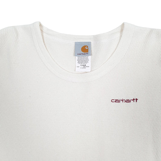 Mens Cream Carhartt Workwear Vintage Made In USA Crewneck Jumper