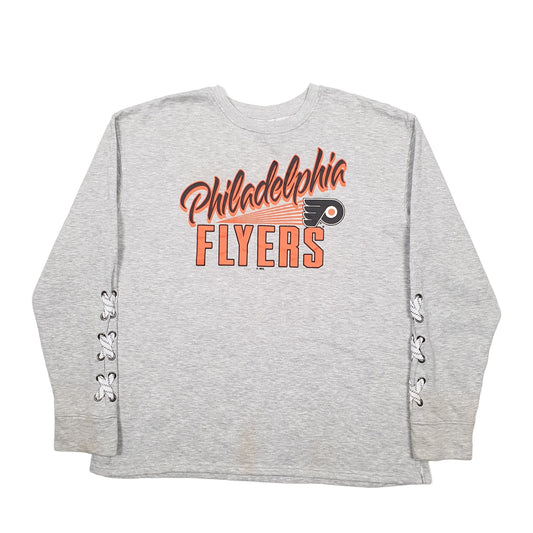 Mens Grey NHL Philadelphia Flyers Hockey Crewneck Jumper
