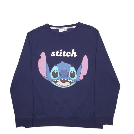 Womens Navy Disney Stitch Lilo Crewneck Jumper
