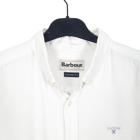 Mens White Barbour Tailored Long Sleeve Shirt