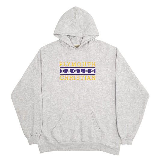 Mens Grey Champion Plymouth Eagles Christian Spellout Hoodie Jumper