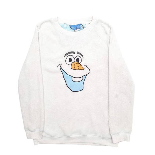 Womens White Disney Snowman Crewneck Jumper