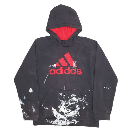 Mens Black Adidas Spellout Hoodie Jumper