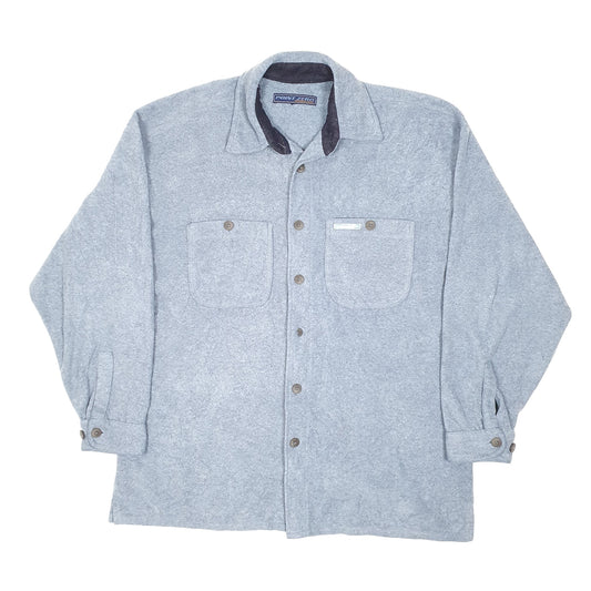Mens Blue Point Zero Fleece Overshirt Shacket Camping Festival Long Sleeve Shirt