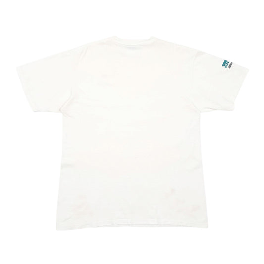 Mens White Oneita Single Stitch Vintage 90s Short Sleeve T Shirt