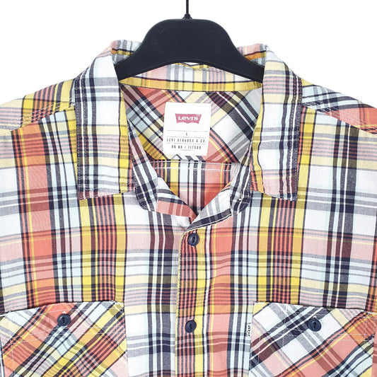 Mens Orange Levis Casual Summer Short Sleeve Shirt