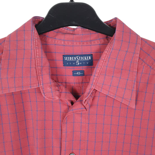 Mens Burgundy Seiden Sticker Long Sleeve Shirt