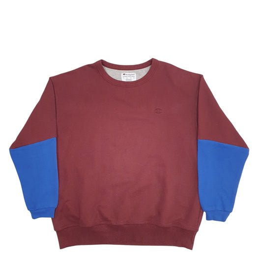 Mens Burgundy Champion Reworked Crewneck Jumper