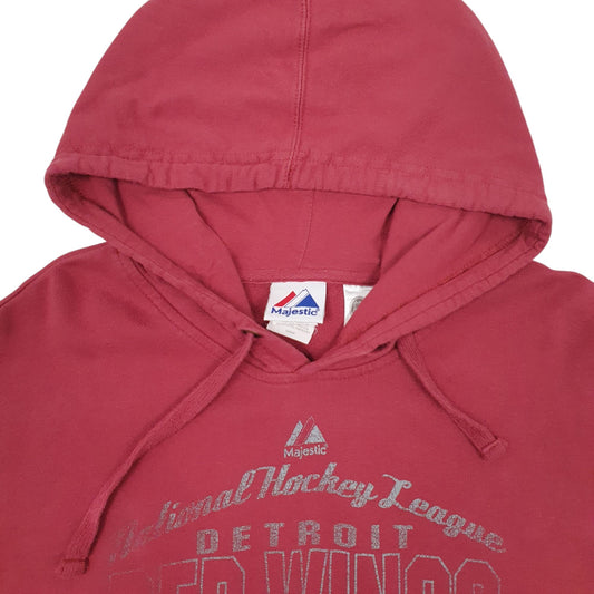 Mens Red Majestic NHL Detriot Red Wings Hoodie Jumper