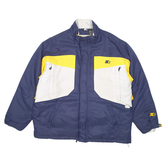 Mens Navy Starter Down Jacket Coat