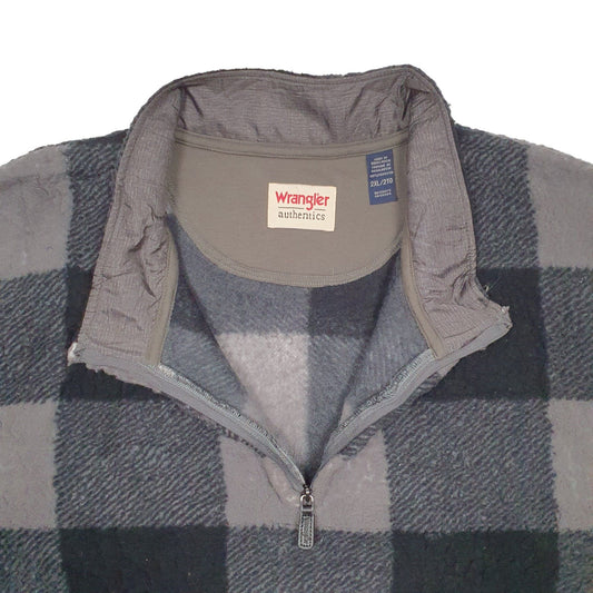 Mens Grey Wrangler Quarter Zip Jumper