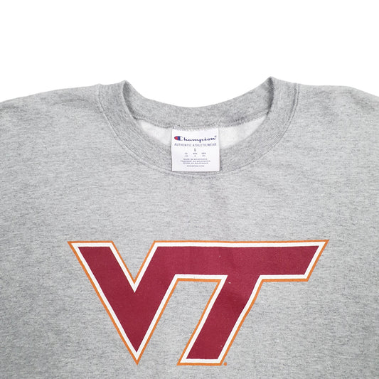 Mens Grey Champion VT Spellout Crewneck Jumper
