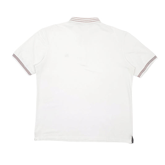 Mens White Burberry Short Sleeve Polo Shirt