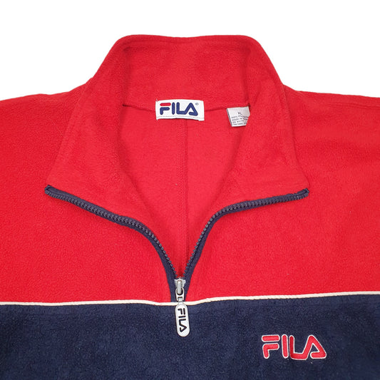 Mens Navy Fila Quarter Zip Jumper