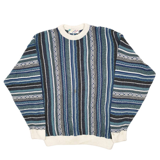Mens Blue Bahama Coogi Style Crewneck Jumper