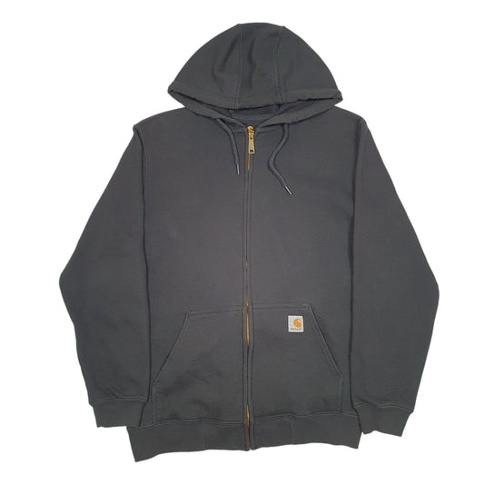 Mens Black Carhartt Workwear Hoodie Full Zip Jumper