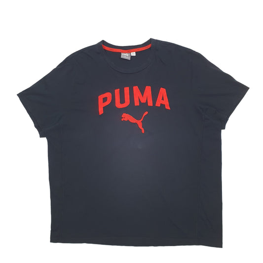 Mens Black Puma Spellout Short Sleeve T Shirt